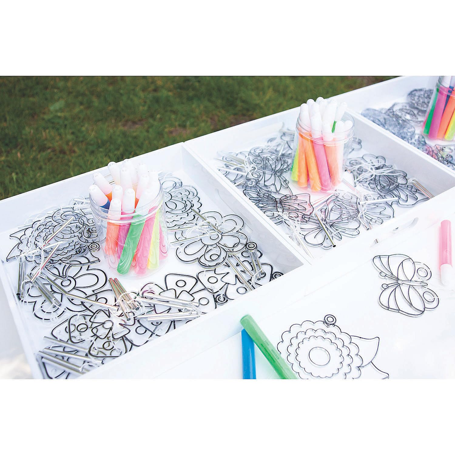 Fun Express Tropical Suncatcher Kit - Craft Supplies - 48 Pieces