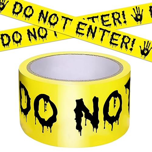 Halloween Decorations Caution Tape, Do Not Enter Yellow Scary Caution