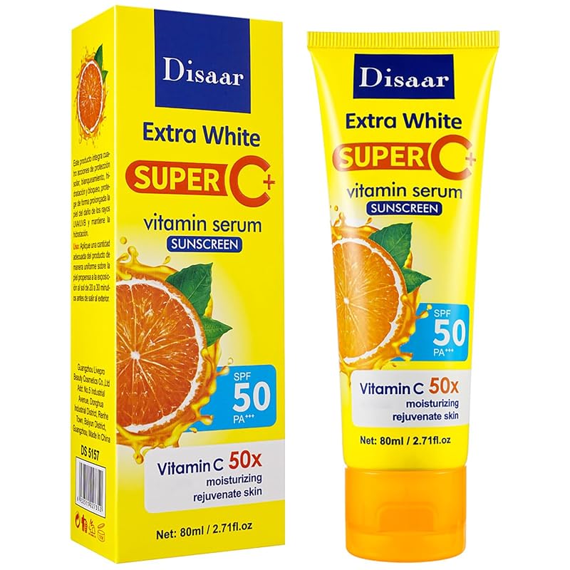 Protetor solar facial em sérum DISAAR Beauty Vitamin C SPF 50 PA+++ 80 mL
