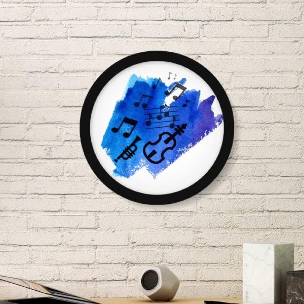 Sticker mural rond musique bleue grand cadre de décoration