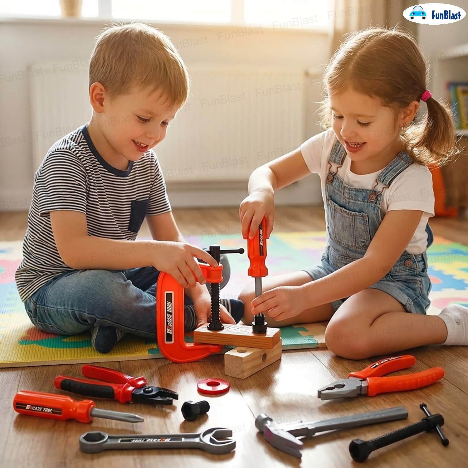FunBlast Tool Kit Set Toy for Kids, Set of 13 Pcs; Little Engineer Tool Kit Toys, Pretend Play Toys for Boys, Role Play Toys for Toddlers, Learning Toy for Boys, Children (13 Pcs) 2