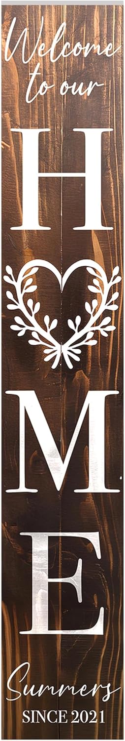 Personalized Welcome Sign for Front Door, Custom Welcome Sign for Porch Outdoor Welcome Home Decorations, 48"x8" PVC Sign (Design 4)