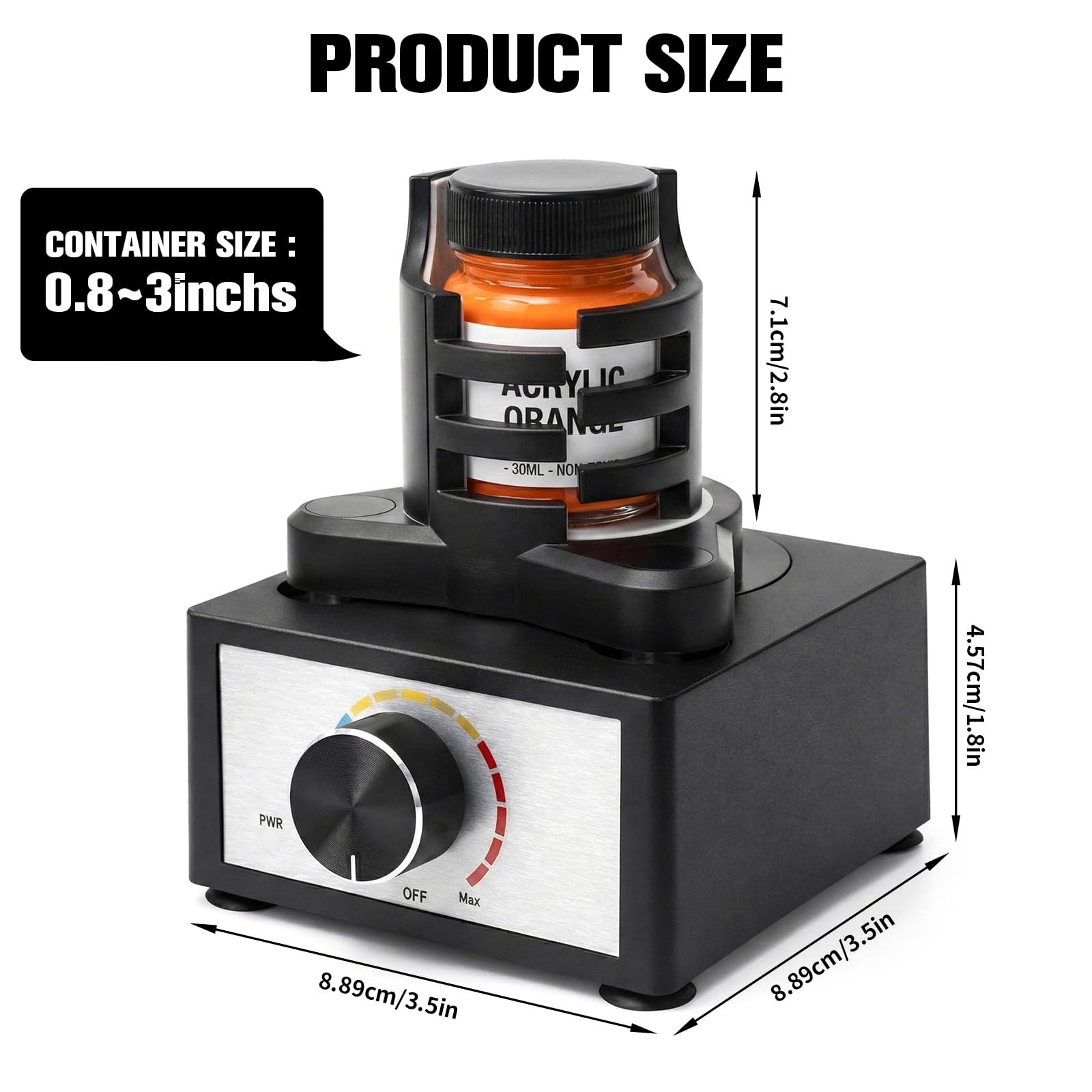 Vortex Mixer - Turbo Shaker, DIY Gundam Modell Farb Shaker, Geeignet für 10-100ml, Mischer 300-2400 U/min, für Farbe, Nagellack, Labor, Farben Acryl