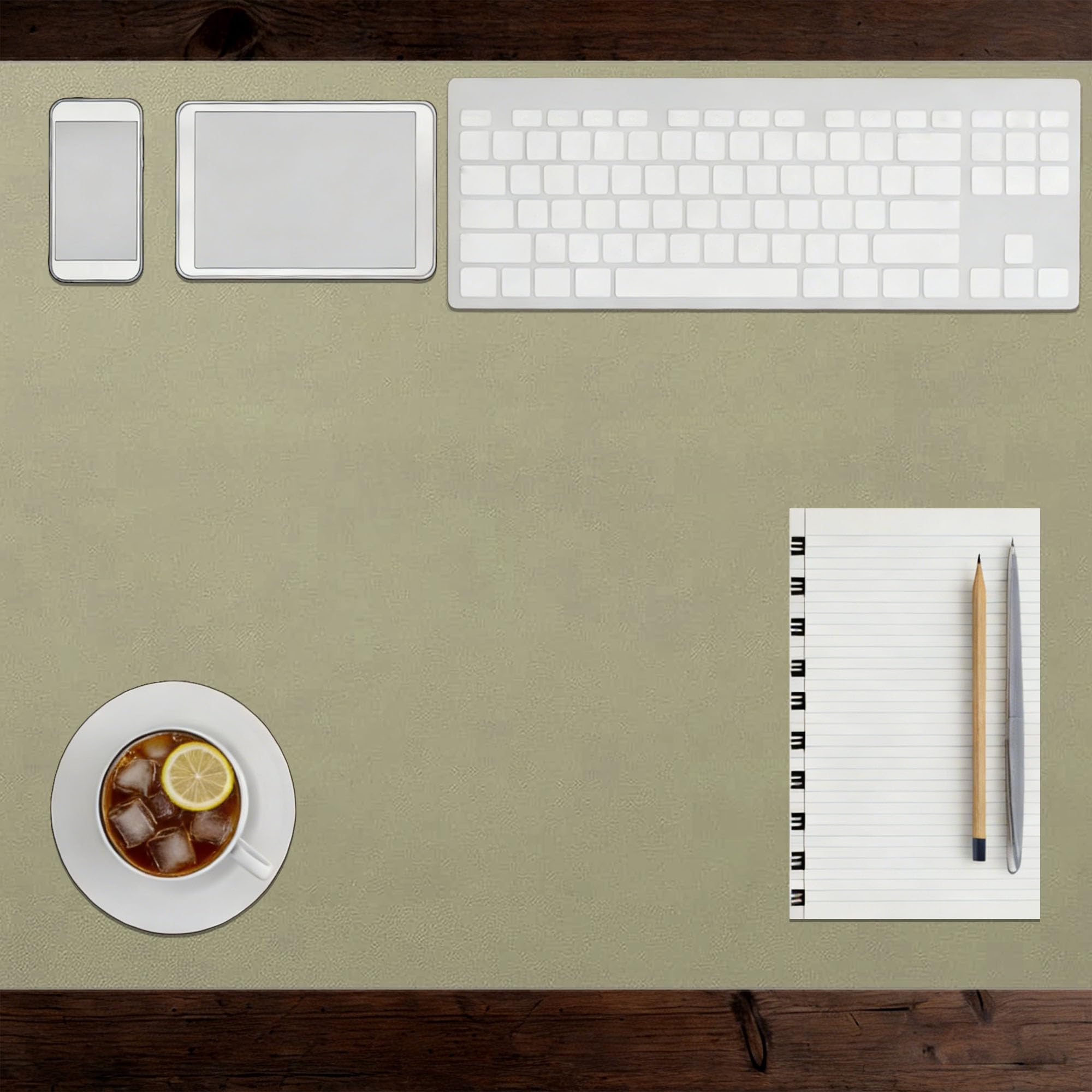 Desk Pad 90 x 100 cm Multifunctional Easy Clean Laptop Desk Writing Mat Wipeable for Home and Office Accessories, Green