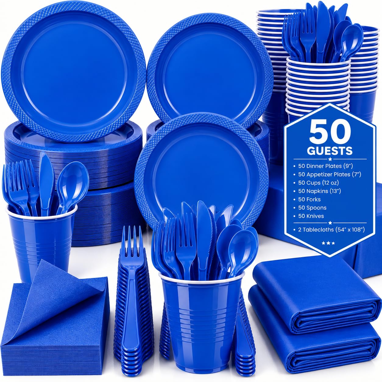Tinybee 352 Piece Disposable Plates Set - Serves 50 -11