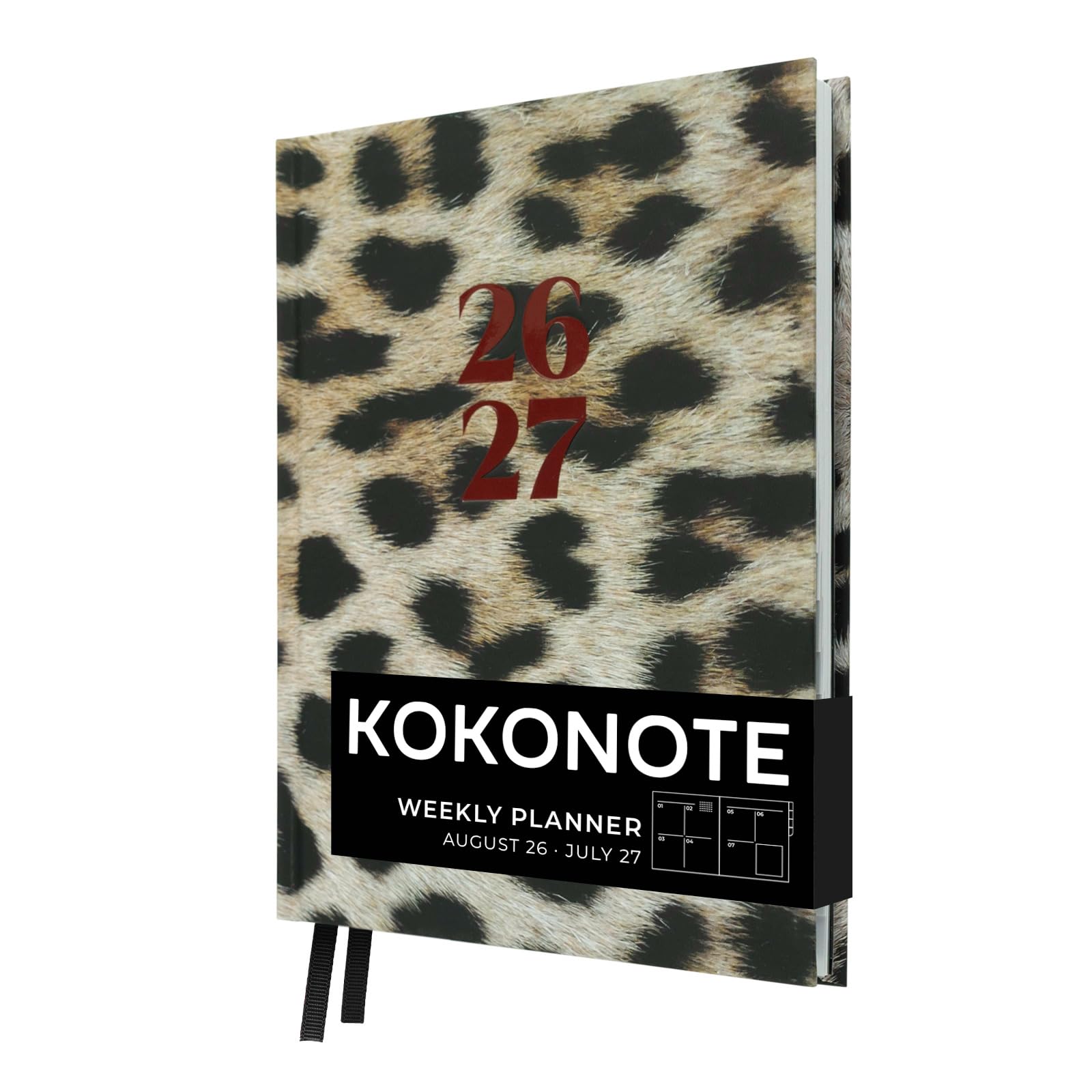 Kokonote A5 Academic Diary 2026-2027 Week to View - Wild Leopard Planner