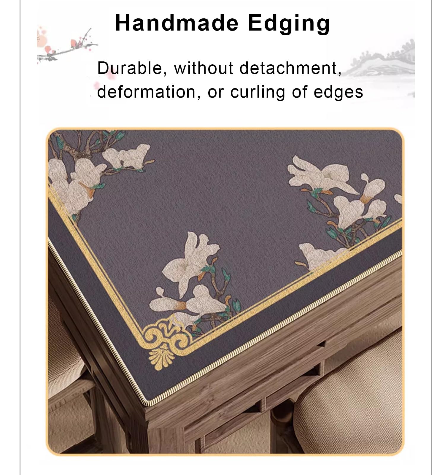 Tapis de Table de mah-Jong, avec Sac de Rangement, Mahjong Bord, carré Facile à Nettoyer(Style2,35.43x35.43in)