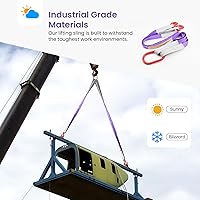 Vista 6 de Correas de Eslingas de Elevación con Ganchos - 3.3 Pies, Capacidad de 4409 Libras, Eslinga de Brida de Poliéster, Correa de Aparejo de Servicio