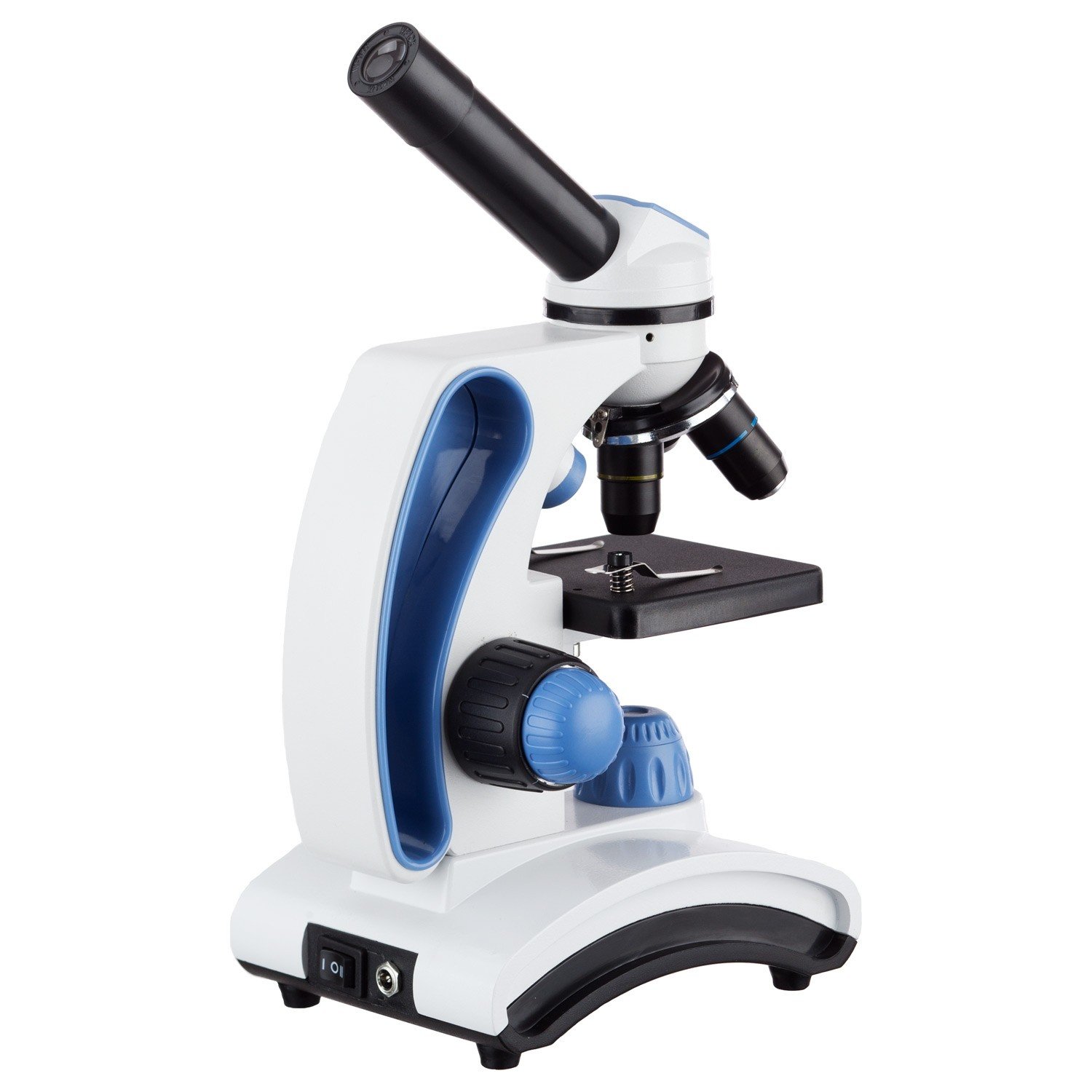 AmScope M162C-2L-PB10 Microscopio escolar de metal con lente de cristal y 2 luces, 40x - 1000x