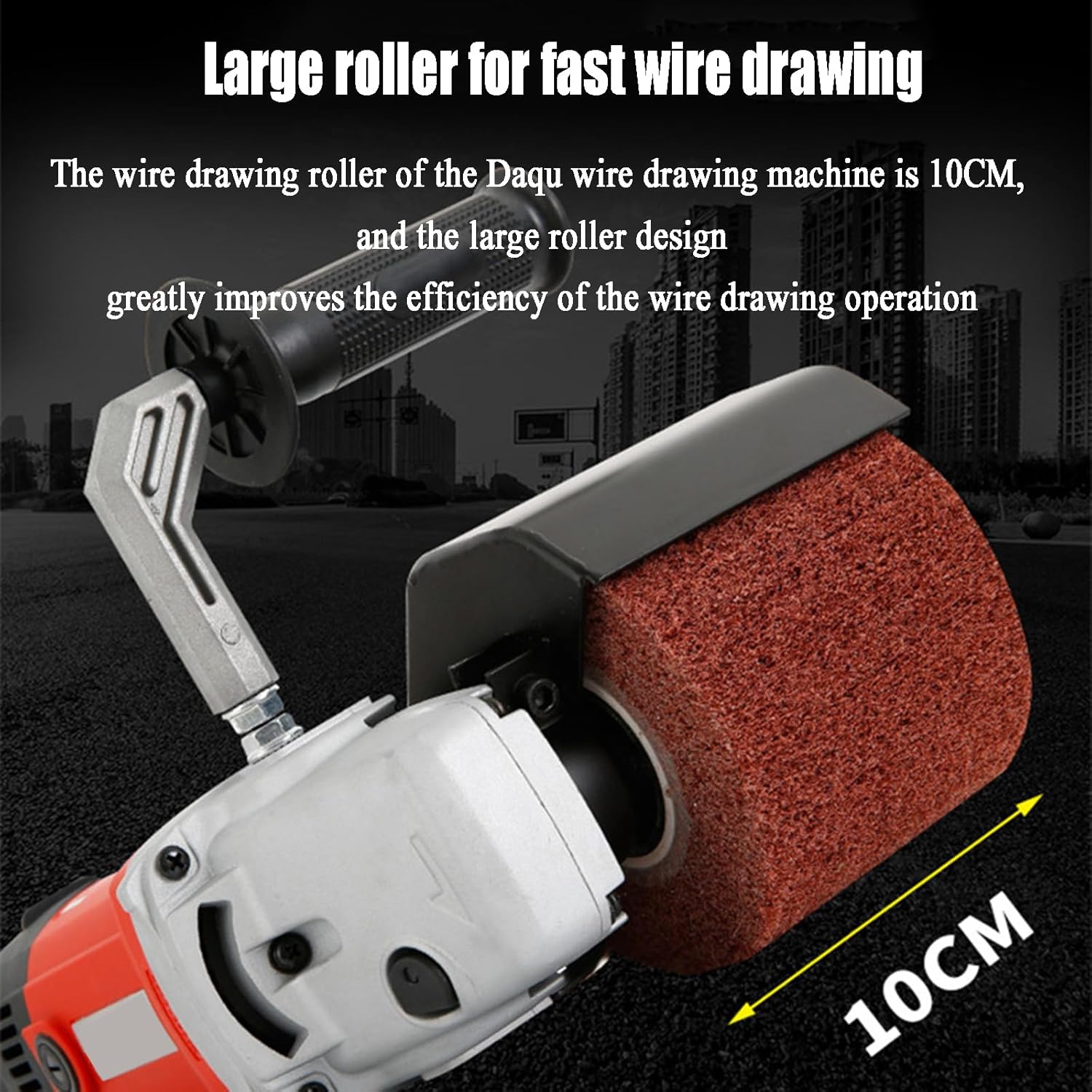 Electric Drum Sander, Pipe Sander, Burnishing Polishing Machine, 6-Speed Adjustable W/2Pc 80 Mesh Drawing Wheel, for Metal and Stainless Steel Polishing