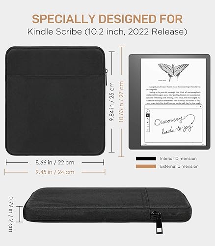 Miniatura 9 de MoKo Funda para tablet compatible con Kindle Scribe de 10.2 pulgadas versión 2022, funda protectora portátil con bolsillos dobles y soporte para