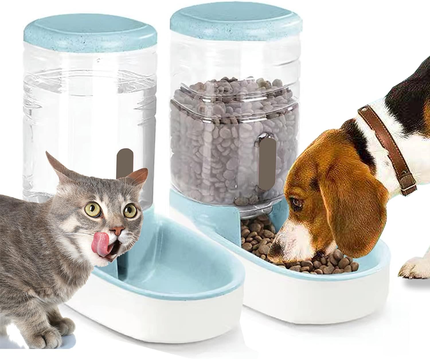 MGMNGY Pet Supplies Cat/Dog High Capacity Feeder and Water Dispenser Set, Natural Gravity Without Electricity, Water Storage Capacity…
