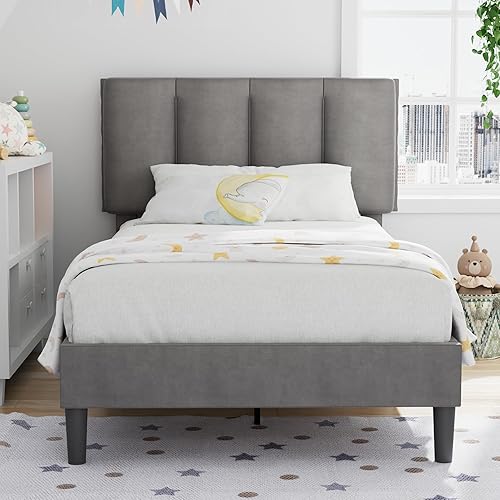 Vista 39 de VECELO Base de cama de tamaño individual con cajón de almacenamiento, base de cama de plataforma resistente con cabecera y fuerte soporte de Negro