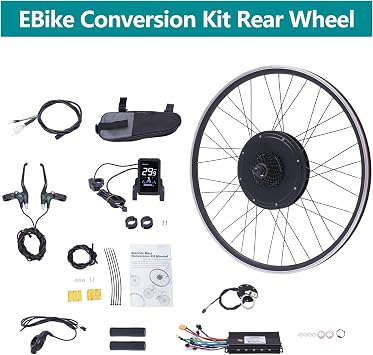 28 & 29 E-Bike Conversion Kit 48V 1000W Rear Wheel Brushless Hub Motor Kits with LCD Display Electric Bike Conversion Kit Ebike Conversion Kit Rear Wheel Motor