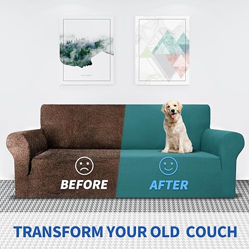 Miniatura 106 de MAXIJIN Funda súper elástica para sofá de 3 cojines, funda universal de 1 pieza para sofá de sala de estar, protector de muebles de elastano, apto