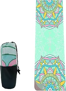 Toalla de Yoga Antideslizante, Manta Esterilla de Yoga, Toalla con Bolsa de Almacenamiento, Toalla de Secado Rápido para Pilates, Playa de Picnic (Verde)