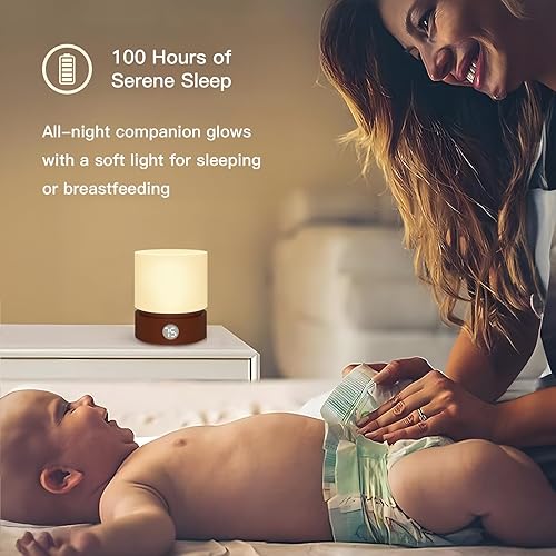 Miniatura 4 de Lámpara de noche pequeña, luz nocturna portátil regulable con temporizador de 3000 K, luz blanca cálida, lámparas para mesita de noche, dormitorio,