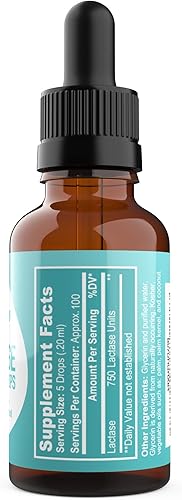 Miniatura 3 de 100 porciones - Lactasa Drops Lactosa Intolerancia Enzima - 0.7 fl oz