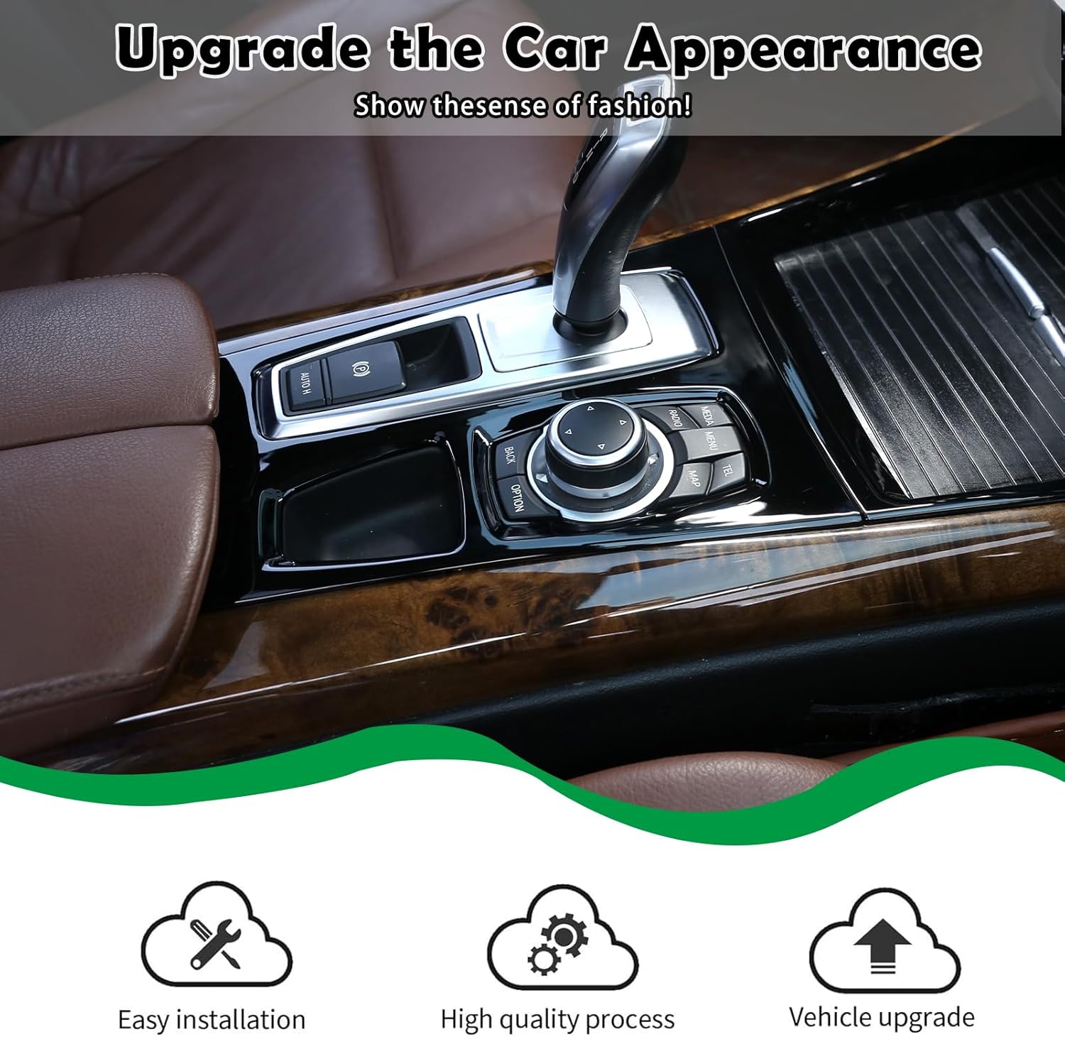 Glossy Black ABS Plastic for BMW X5 X6 E70 E71 2008-2013 Car Center Gear Shift Panel Cover Frame Trim Accessories