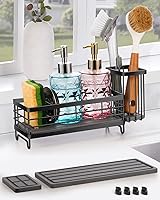 Vista 2 de ARTLEO Soporte para esponja de cocina, organizador de fregadero con soporte para cepillos de platos, soporte para cepillos de cocina a prueba
