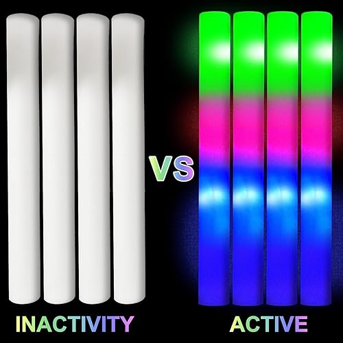 Miniatura 6 de 72 Pcs Giant 16 Inch Foam Glow Sticks Patriotic Party Supplies Favors 3 Modes Color Changing Led Light Sticks Glow Batons Glow In The Dark Accessory