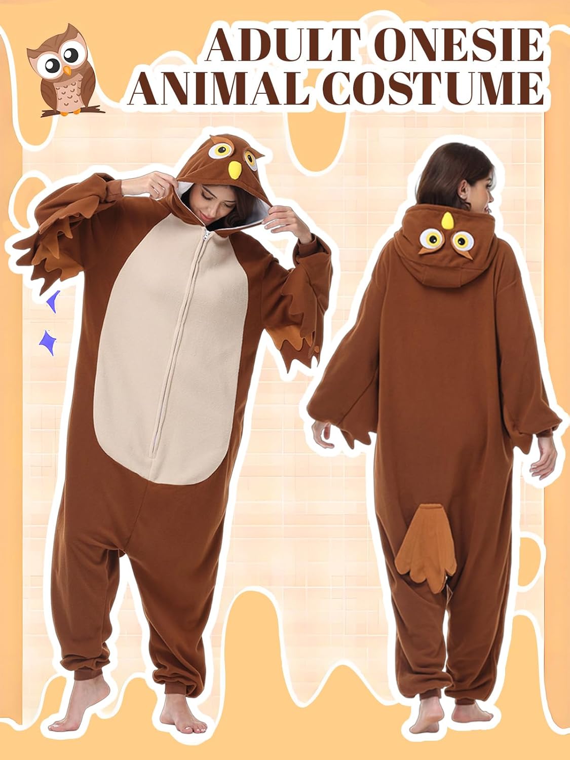 Halloween Costume Adult Onesie - Flannel Cosplay Animal Onesie Pajamas for Women and Men - Image 3