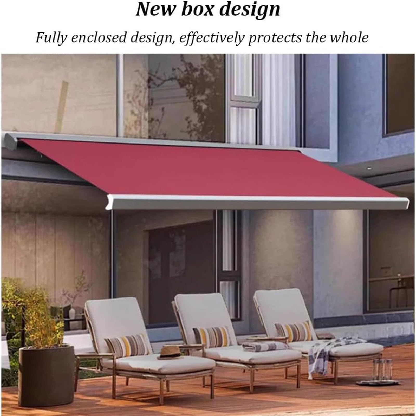 Tenda elettrica retrattile con luci a LED e telecomando, telaio in alluminio per patio, cortile, giardino e balcone