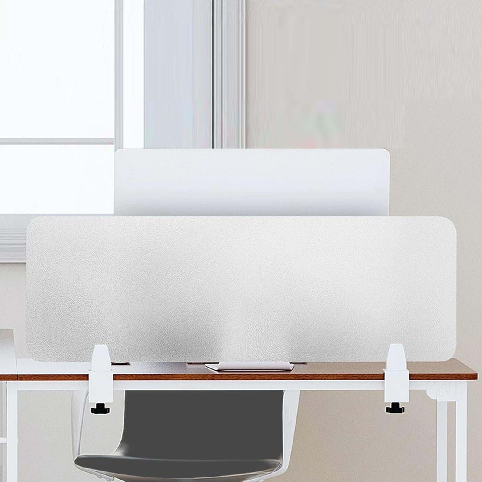 LWJSOCP Acrylic Free Standing Desk Privacy Panel Portable Clampon Cubicle Divider for Office Frosted Desk Partition for Visual Distractions 60x30cm (23.6x11.8in)