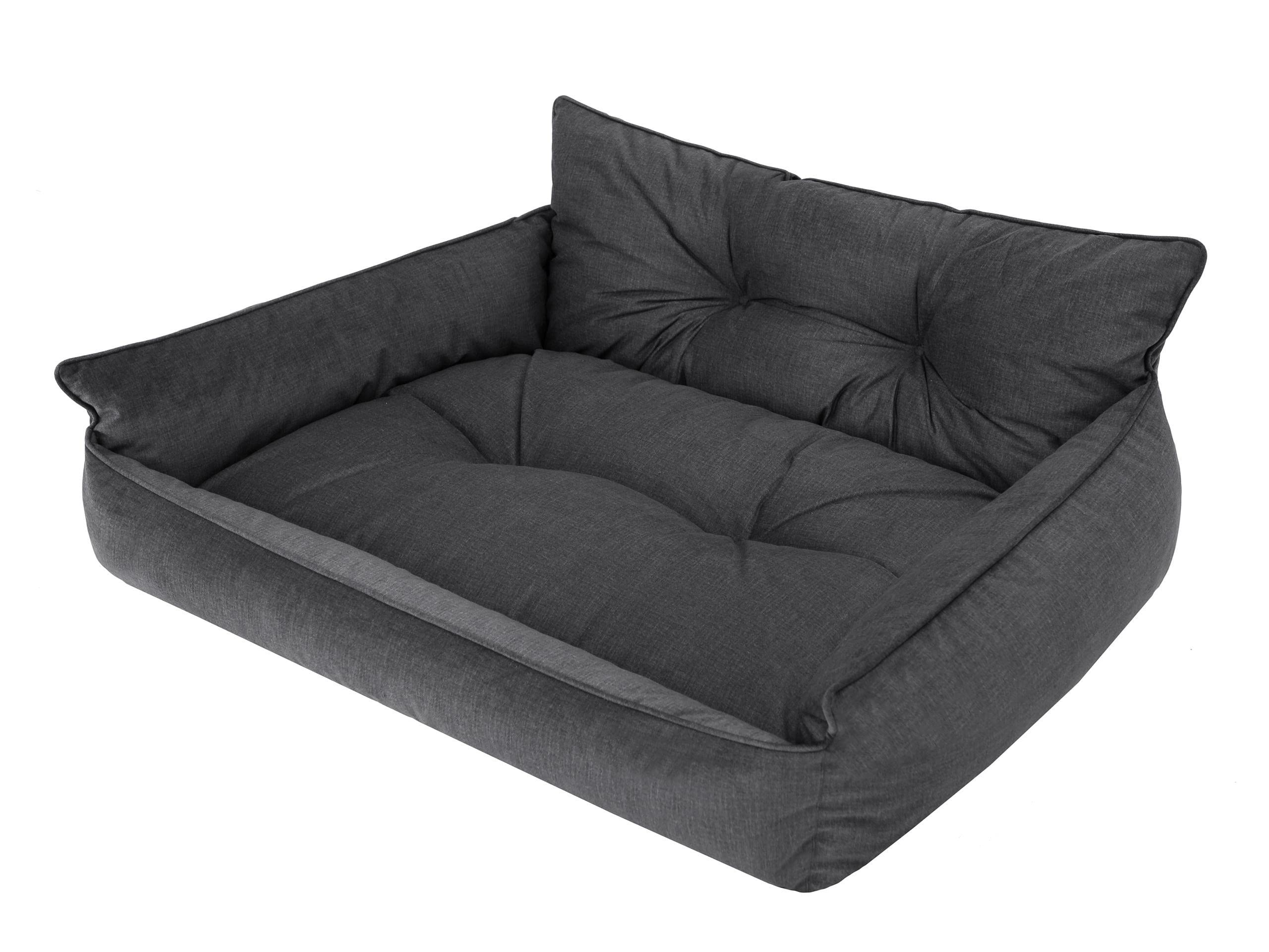 PillowPrim Legowisko dla Psa XL - Pikowana Leżanka, Poduszka, Materac, Sofa - 82 x 63 cm, Grafitowe, Fantazyjne