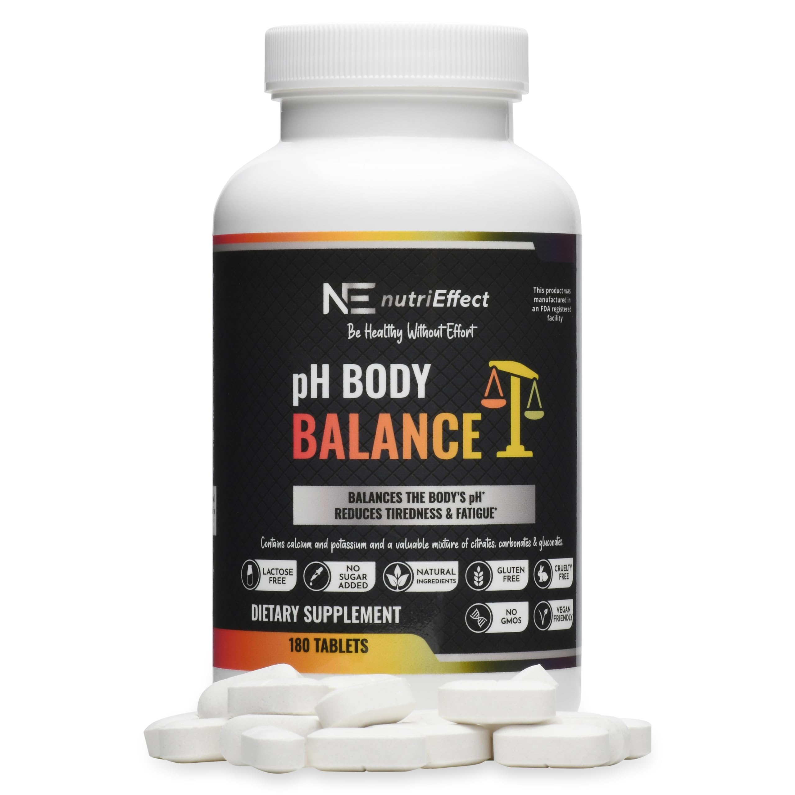 pH Balance | Alkaline Support for Immune, Fatigue Supplement, ph Defense, Support Cellular | Neutralize Acid, Balances - 180 Tablets