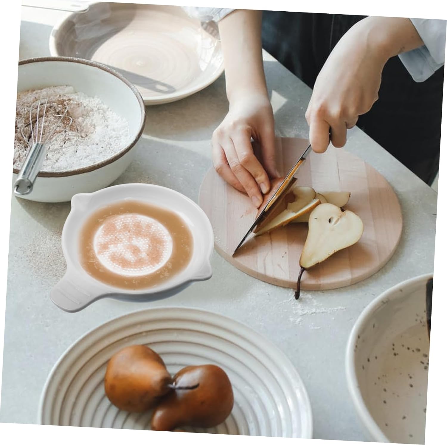 Ceramic Grinding Plate for Baby Food Fruits and Vegetables Masher Baby Complementary Food Maker Easy to Clean Dishwasher Safe