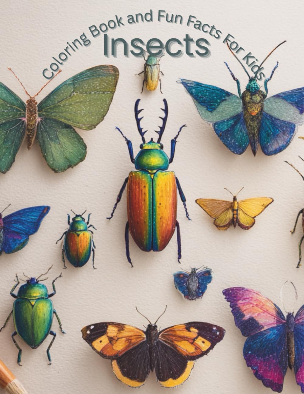 Coloring Book and Fun Facts for Kids Insects