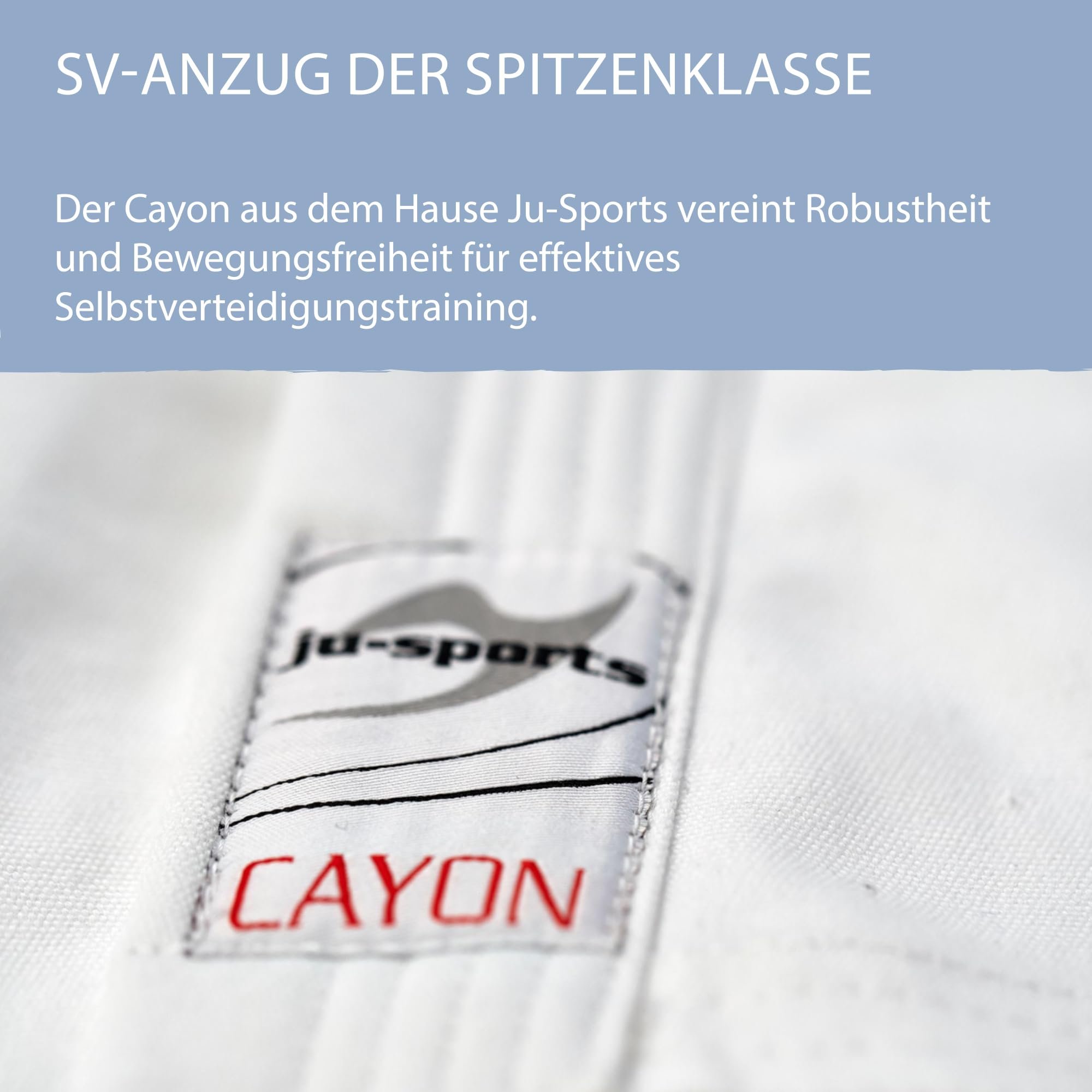 Ju-Sports Jujutsu Anzug Cayon weiß - Moderner Gi für Erwachsene & Kinder 100% Baumwolle, Reißfester Stoff, Doppelt verstärkter Brust- & Schulterbereich