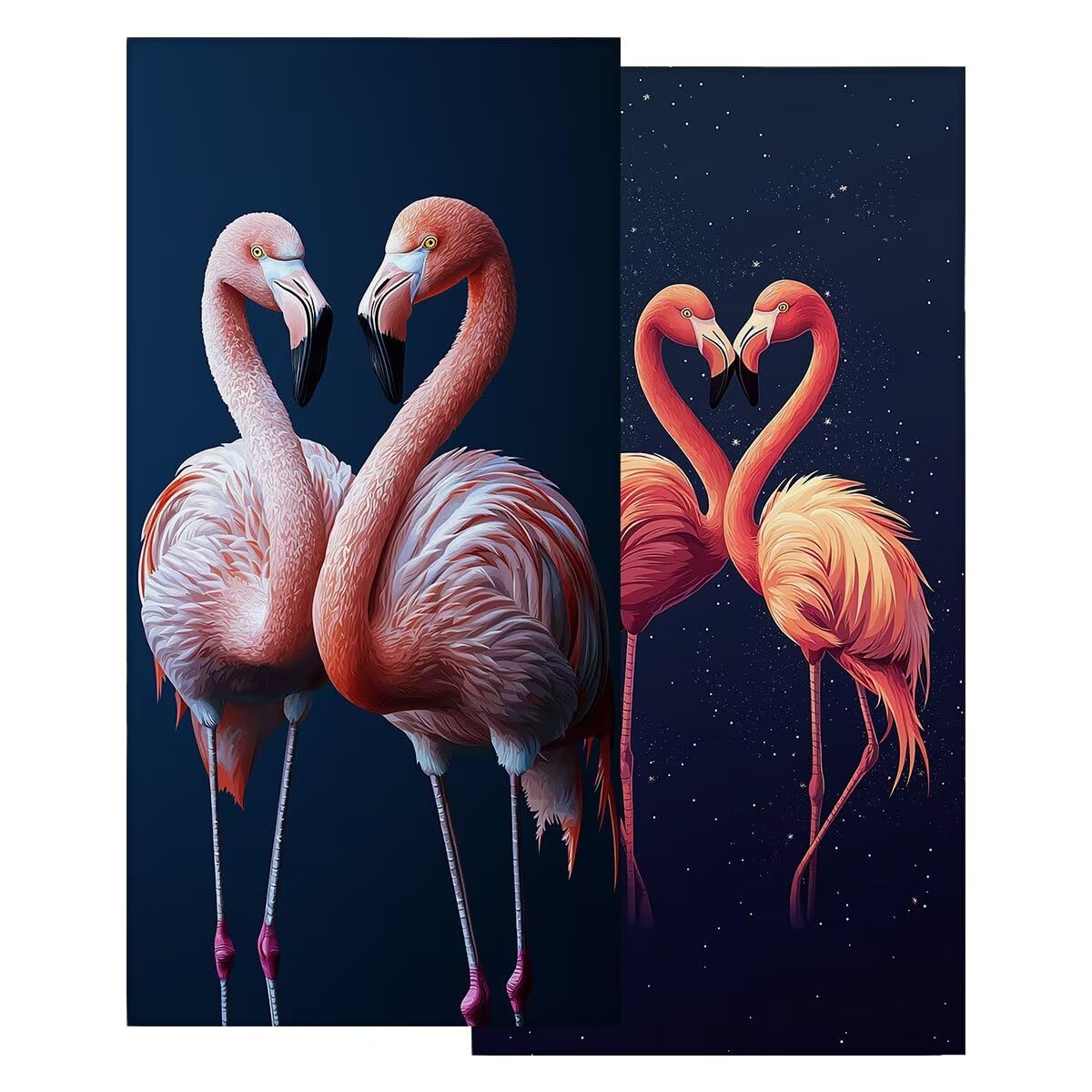 Toalla Playa 80x160 cm, Toalla Gimnasio Microfibra Secado Rapido, Juego de 2 Antiarena Toallas de Playa, Ligera Compacta Toallas Microfibra Grande para Viaje, Regalo Hombre Mujer (flamencos) -4985