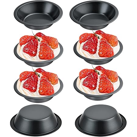 Amazon.com: Aemygo 5 Inch Mini Pie Pans, 8 Pack Reusable Round Pie Tins ...