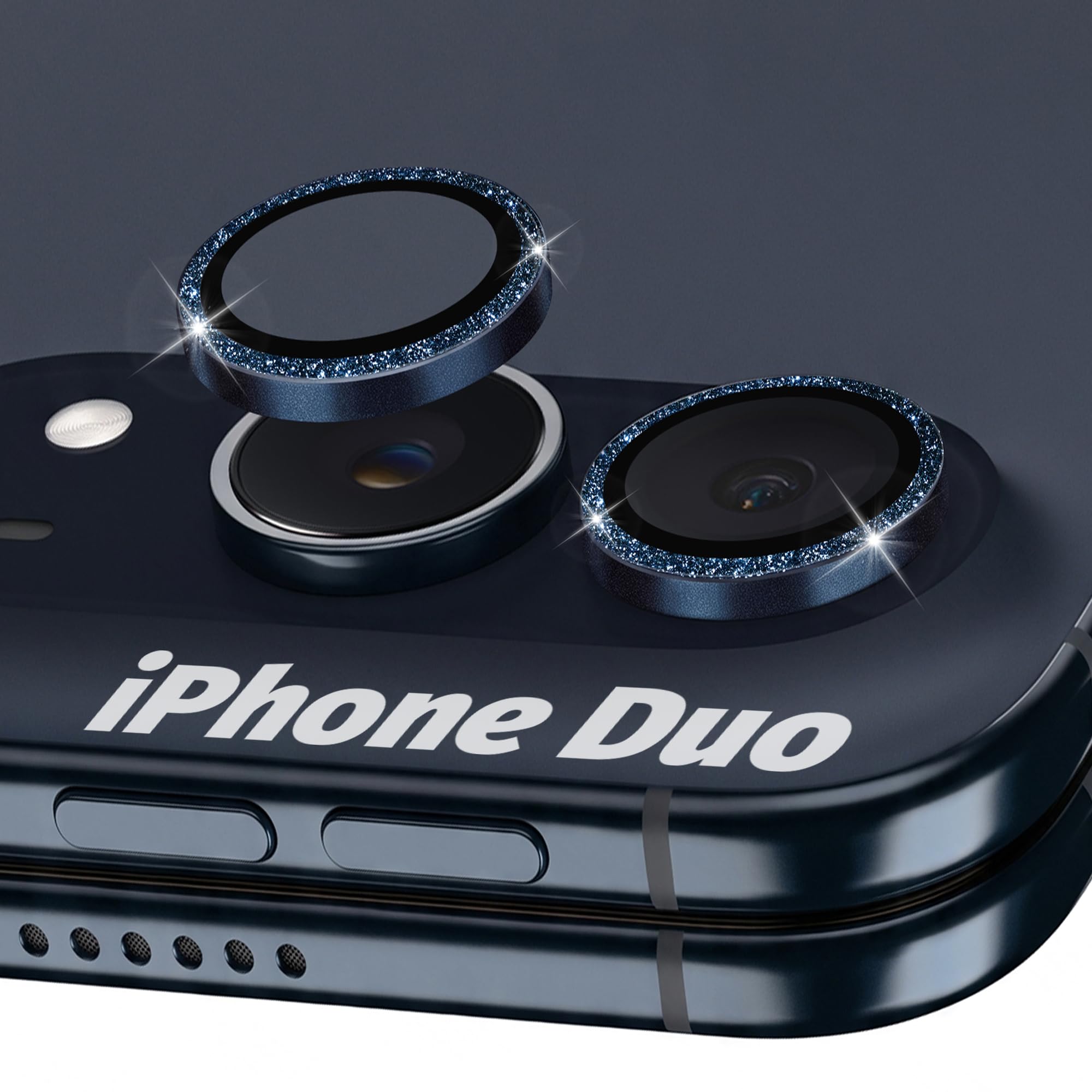 Orzero 9H Glass Camera Lens Protector for iPhone Duo-Bling Ink Blue, 2 Pack