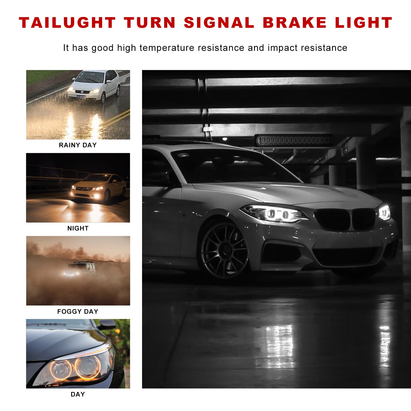 10PCS Car Brake Light Bulb, 3157 12V 21/5W 360 Degrees Super Bright Bulb Plug and Play Turn Signal Lamp, Quartz Glass Double Filament Brake Light Replacement for Most Cars (White) - 5