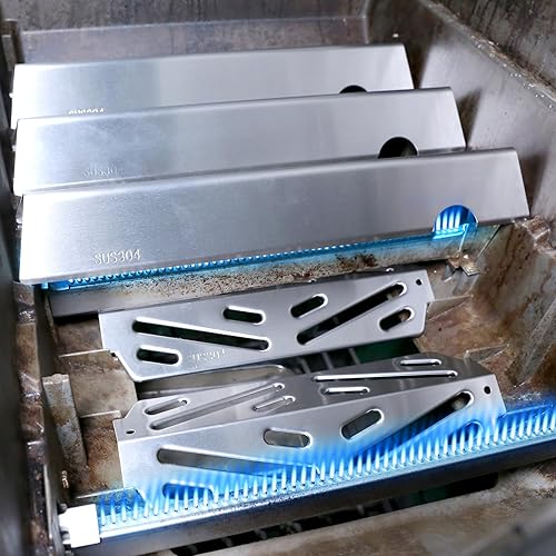 Miniatura 8 de Barras aromatizadoras de repuesto con deflector de calor Genesis II para Weber Genesis II 300 LX 300, parrillas Genesis II E-310 E-315 S-335, piezas