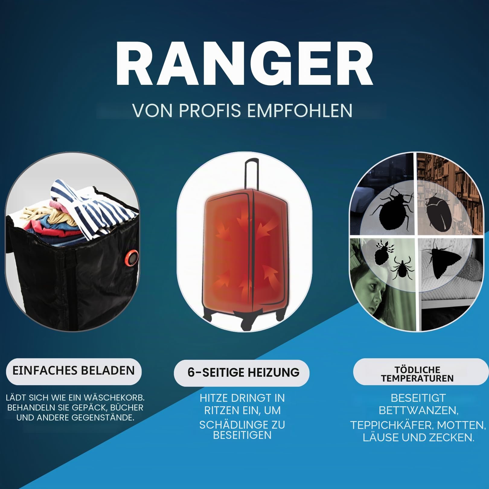 Ranger Bettwanzen-Heizung, aktualisiertes Design für 2019, 100% , um kritische Temperatur zu erreichen, wird von Profis und Hausbesitzern verwendet.