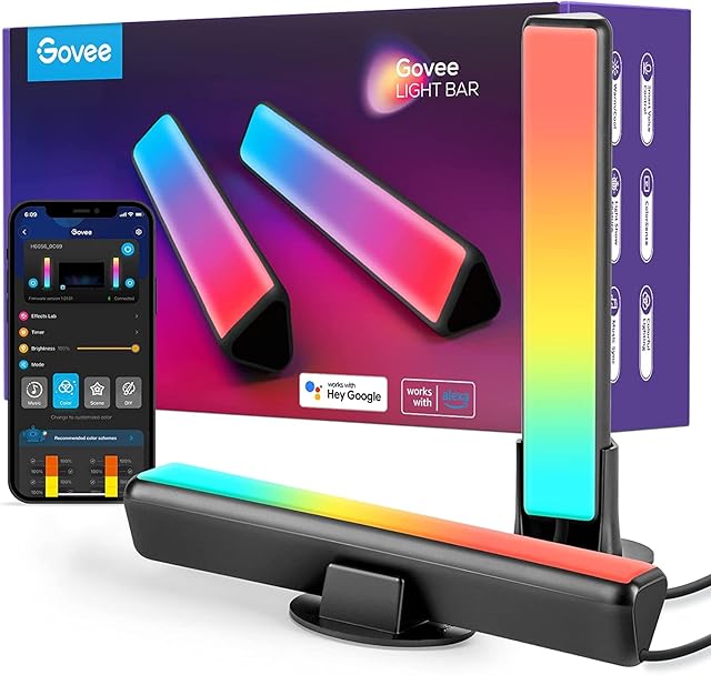 Govee LED Light Bars, Smart WiFi RGBIC TV Backlight, Gaming Lights with Scene and Music Modes, Immersive Play Light Bar for PC, TV, Room Decoration, Work with Alexa & Google Assistant