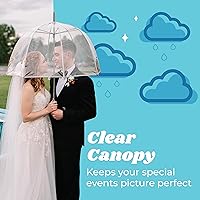 Vista 3 de Totes Adult Clear Bubble Umbrella with Dome Canopy and Lightweight Wind and Rain Protection Transparente