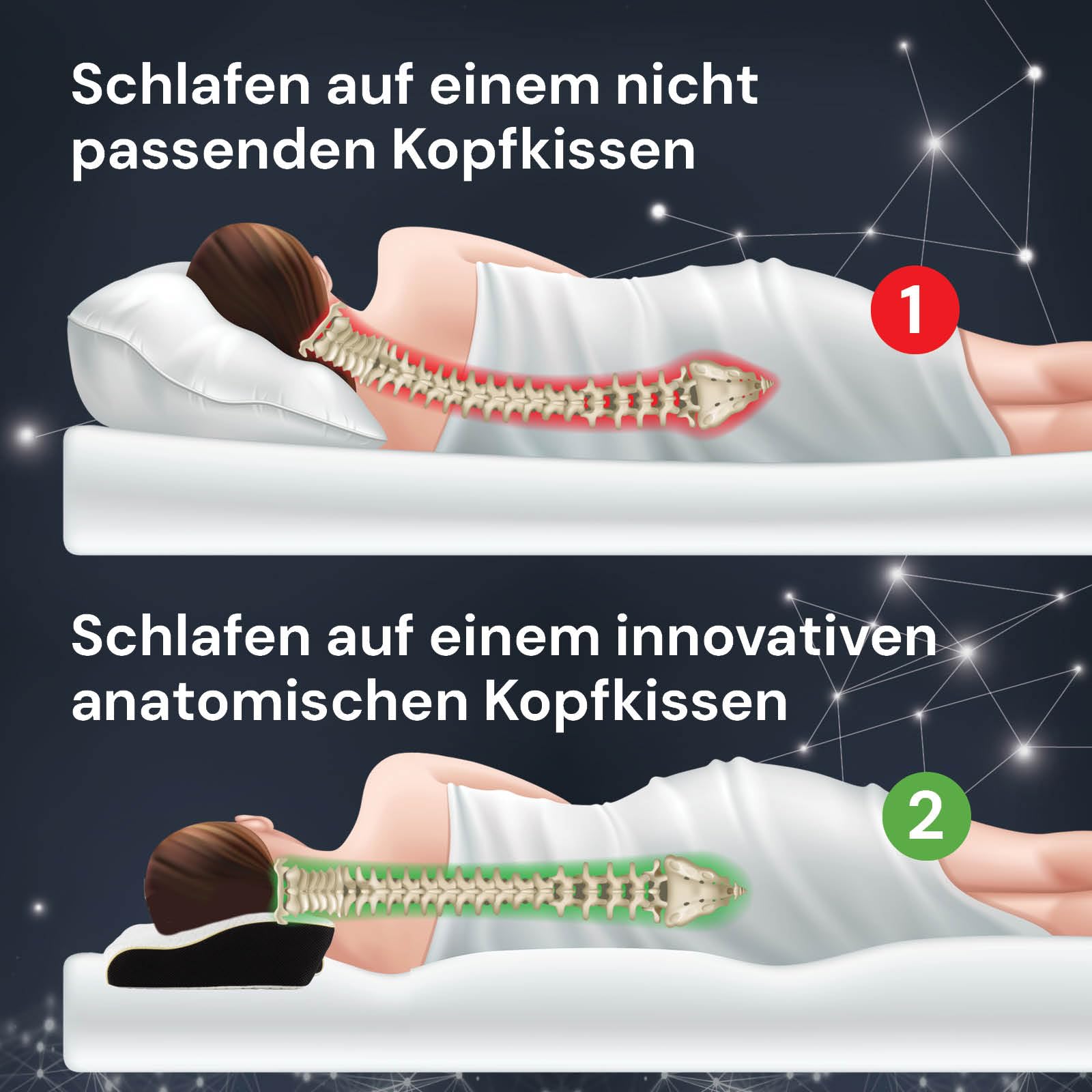 Vitapur Antischnarchkissen MemoSilver Ionity Nackenkissen mit Silberionen