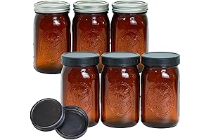 6-Pack 32 Oz. Amber Mason Jars: Premium Preservation for Your Culinary Creations