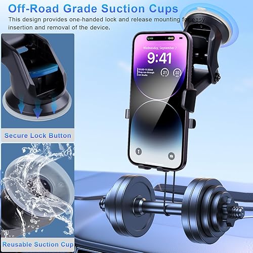 Miniatura 5 de Xering Soporte de teléfono de coche de altura ajustable al aire libre portátil giratorio de 360 grados impermeable todo incluido titulares de