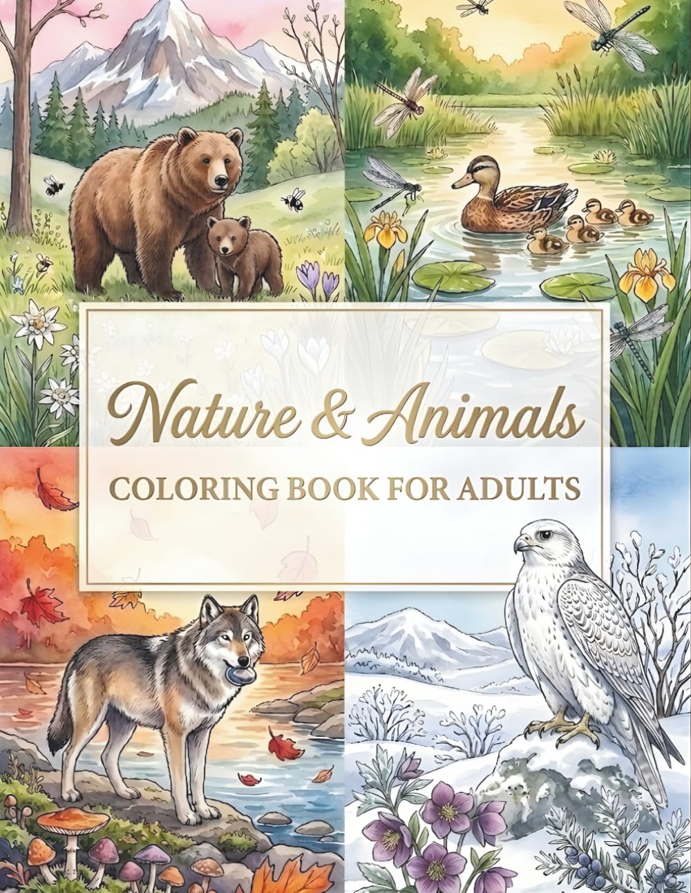 Nature & Animals Coloring book for aduls: Find Your Calm with 50 Detailed Illustrations of Animals and the Natural World