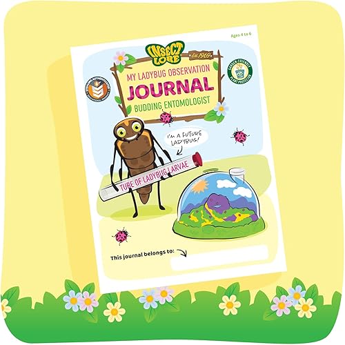 Miniatura 7 de Insect Lore Kit de cultivo de mariquita viva, hábitat de tierra de mariquita con 10-15 larvas de mariquita manchadas de color rosa vivo, criar,