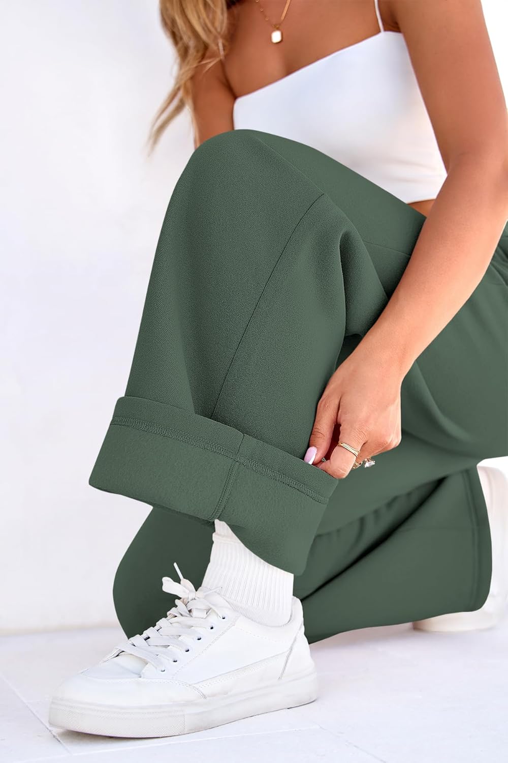 SimpleFun Wide Leg Sweatpants Women Baggy Fleece Pants Drawstring Workout Sweat Pants with Pockets Fall Winter Clothing - Image 5
