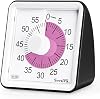 Secura 60-Minute Visual Timer, Timer for Kids, Classroom Timers, Countdown Time Tracker for Adults, Time Management Tool for Teaching (Pink & Black)