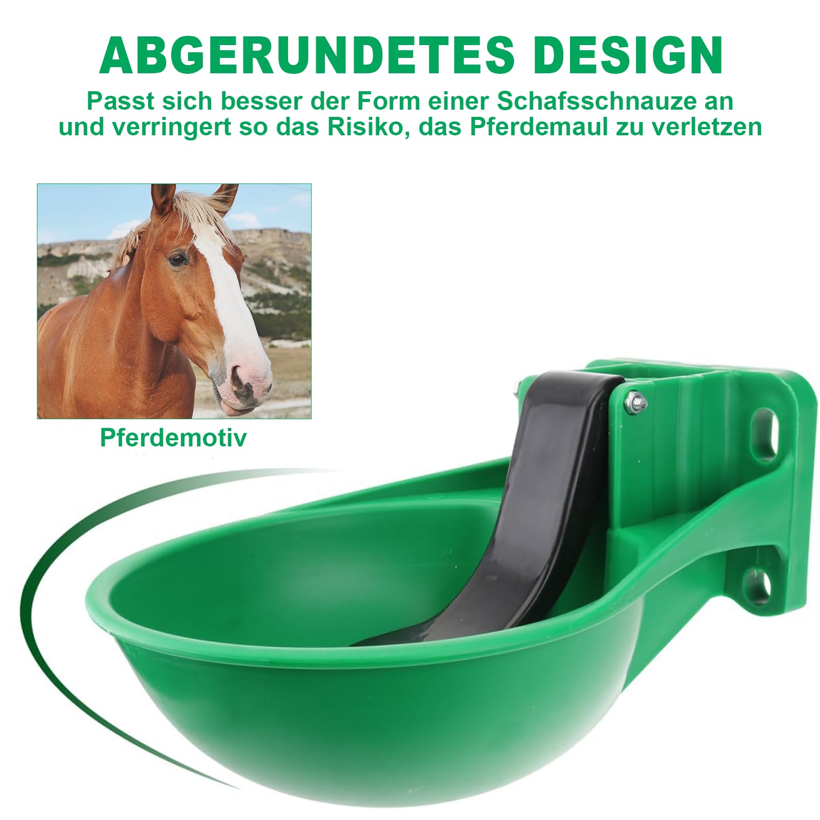 Tränkebecken Pferd, Pferdetränke mit Druckzunge, Schlauchadapter, Bürste, Rohmaterialband, Montagezubehör, Viehtränke Pferd, Automatische Wasserversorgung Tränkewanne Rinder für Rinder Esel und Pferde
