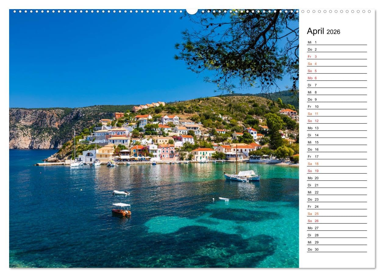 Griechische Inseln im Ionischen Meer (hochwertiger Premium Wandkalender 2026 DIN A2 quer), Kunstdruck in Hochglanz: Von Korfu bis Kefalonia, griechische Inseln entdecken (CALVENDO Natur)